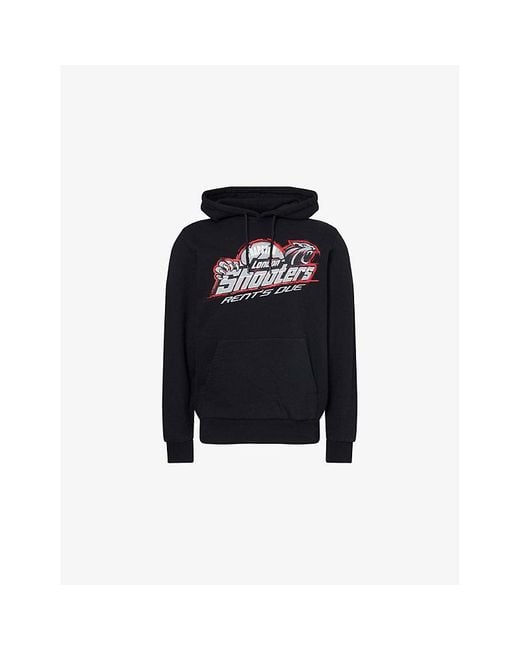 Trapstar Black X Nemzzz Shooters Kangaroo-Pocket Cotton-Jersey Hoody for men