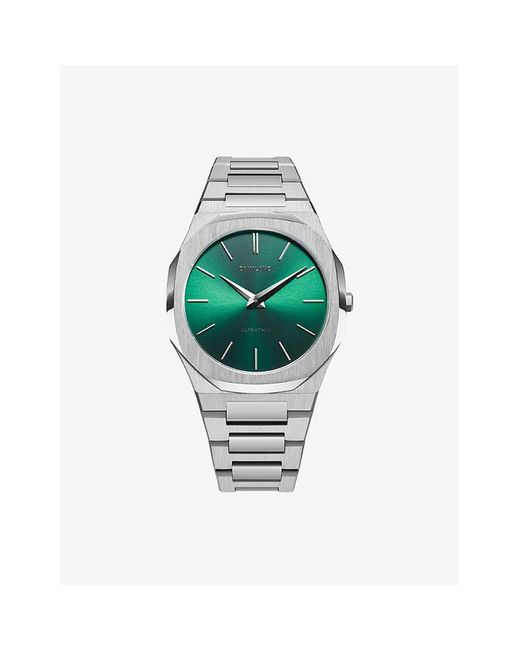 D1 Milano Green Scarabeo Ultra Thin Bracelet 40Mm Stainless Steel Quartz Watch