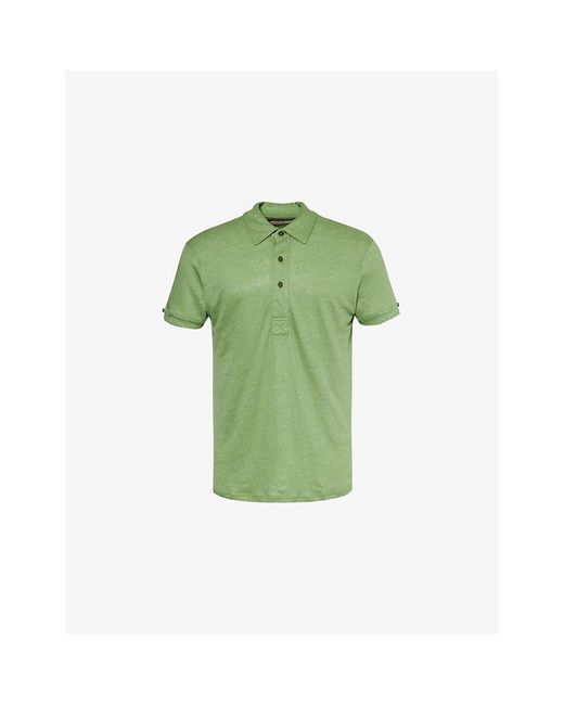 Orlebar Brown Green Sebastian Short-sleeve Linen Polo Shirt X for men