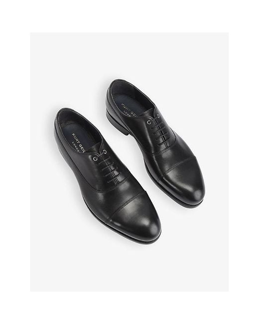 Kurt Geiger Black Sloane Oxford Leather Shoes for men