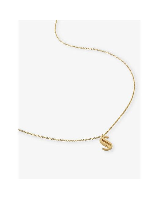 Monica Vinader Metallic Initial S 18Ct-Vermeil Plated 925 Sterling Necklace