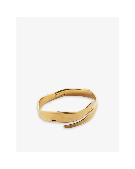 Monica Vinader White Wave Wrap 18Ct-Plated Vermeil Sterling- Cuff