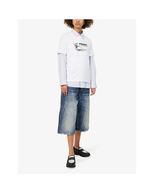 Carhartt White Bumper Sticker Short-Sleeve Cotton T-Shirt