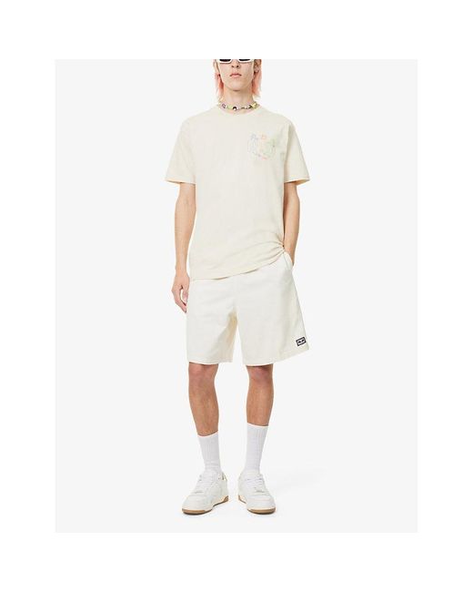 Obey White Easy Relaxed Brand-patch Cotton Shorts X for men