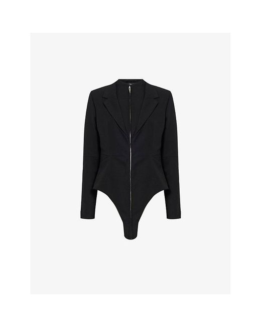 Noir Kei Ninomiya Black Zipped-cuff Regular-fit Wool-blend Jacket