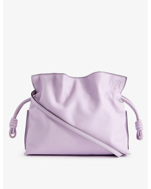 Loewe Purple Flamenco Mini Leather Clutch Bag for men