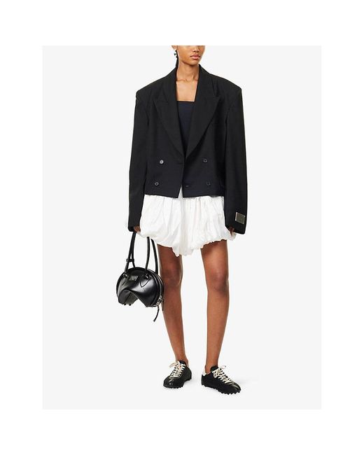 VAQUERA Black Twill Peak-Lapels Relaxed-Fit Wool Blazer