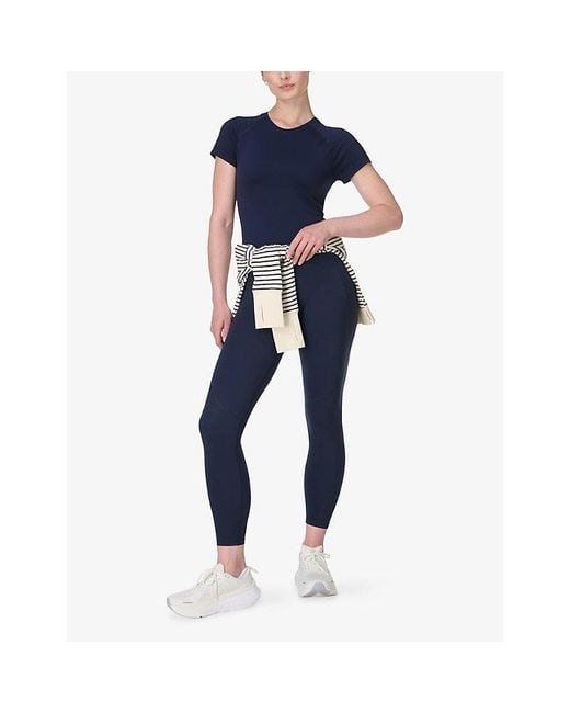 Sweaty Betty Blue Athlete Seamless Stretch-Woven T-Shirt