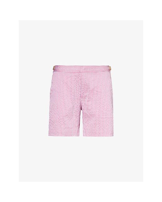 Orlebar Brown Pink Bulldog Stripe-print Regular-fit Stretch-woven Shorts for men
