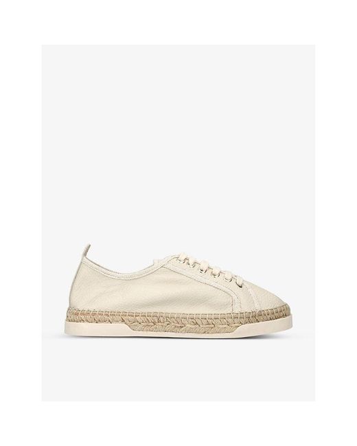 Carvela Kurt Geiger Natural Cruise Espadrille-Sole Leather Low-Top Trainers