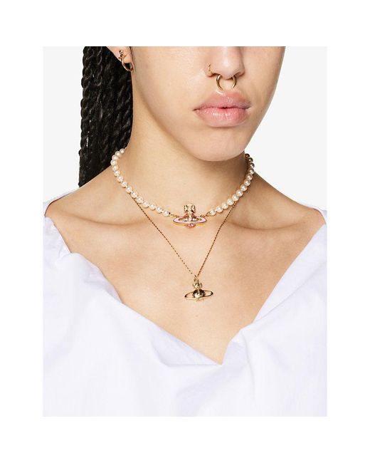 Vivienne Westwood Pearl Orb Necklace Gold Choker -  Finland