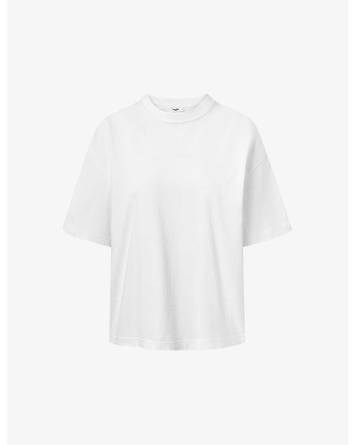 Lovechild White Aria Boxy-fit Short-sleeve Organic-cotton T-shirt