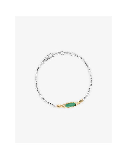 Astley Clarke White X Laura Jackson Bar 18Ct-Plated 925 Sterling- And Malachite Bracelet