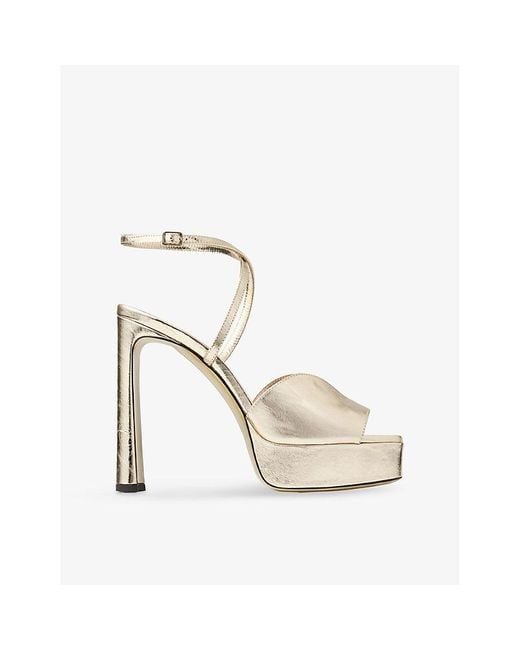 Jimmy Choo Karli Platform 125 Metallic Leather Sandals