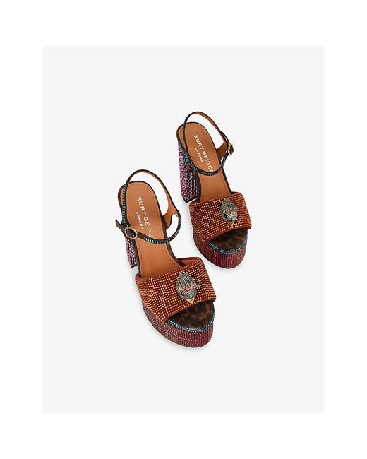 Kurt Geiger Multicolor Kensington Embellished Platform Sandals