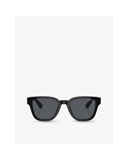 Prada Black Pr A04s Pillow-frame Acetate Sunglasses