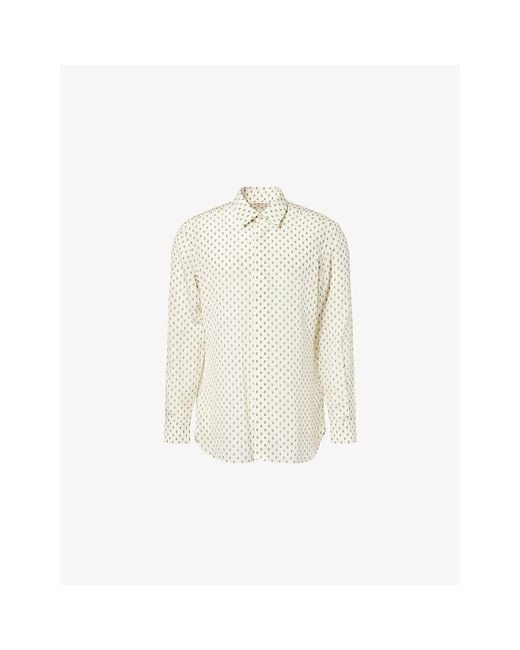 Tom Ford White Paisley Fluid Silk Shirt for men