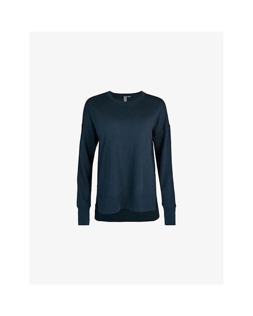 Sweaty Betty Blue After Class Relaxed-Fit Cotton-Blend Jumper