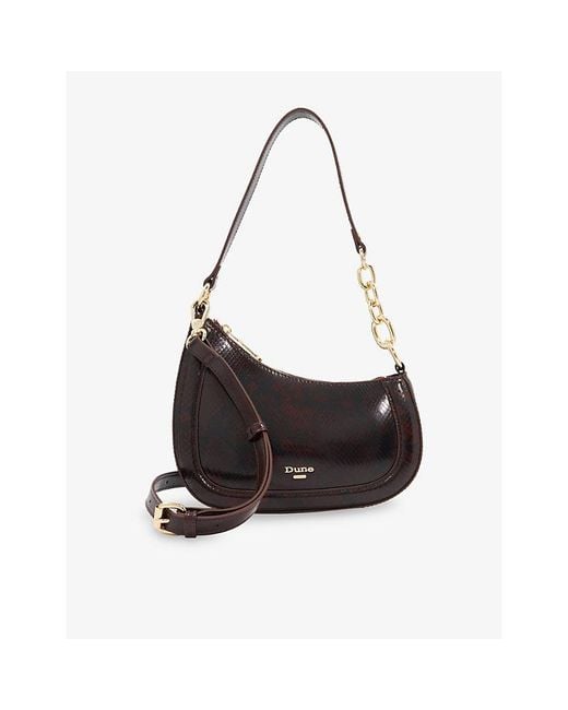 Dune Black Direction Small Leather Shoulder Bag
