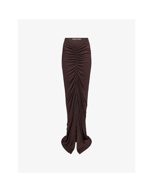 Rick Owens Brown Poppy Jersey Maxi Skirt