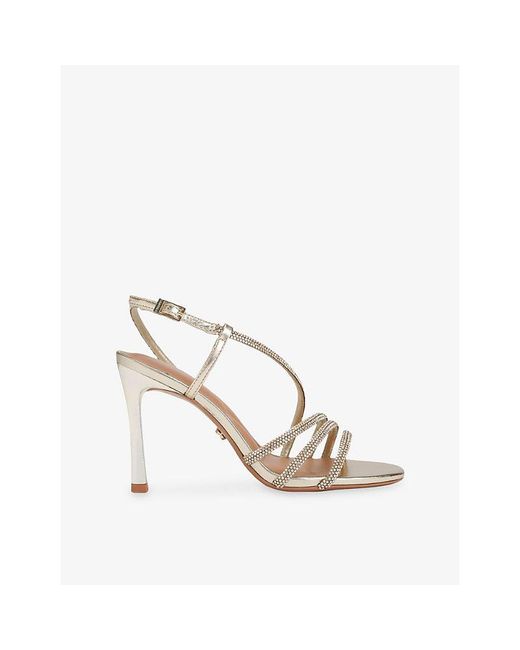 Carvela Kurt Geiger Metallic Paparazza Jewel Heeled Woven Sandals