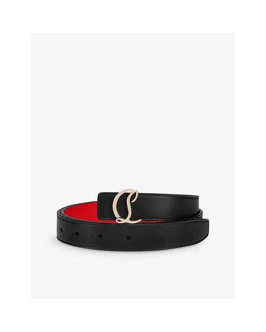 Christian Louboutin Black Logo-buckle Leather Belt
