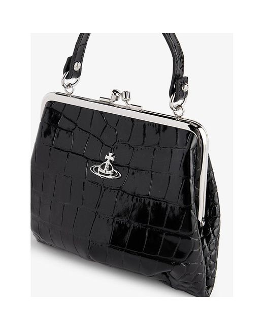 Vivienne Westwood Granny Frame Leather Crossbody Bag in Black Lyst UK