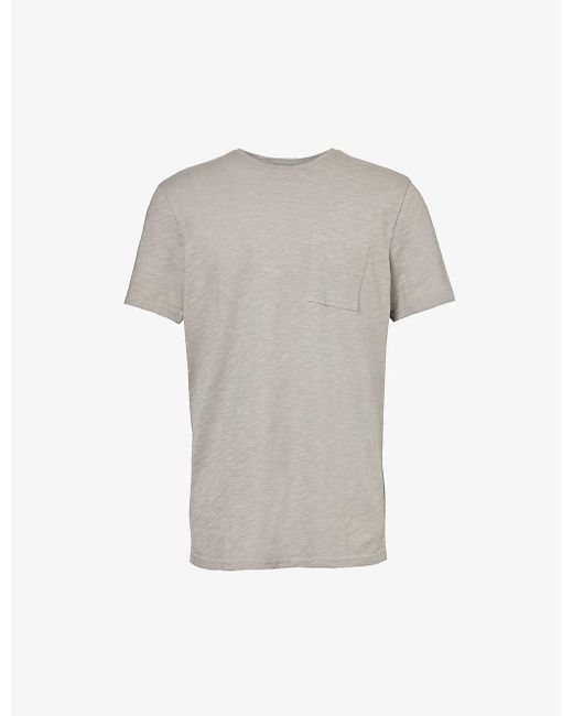 PAIGE Gray Kenneth Patch-pocket Relaxed-fit Cotton-jersey T-shirt for men