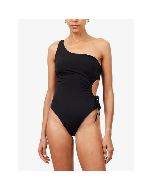 Max Mara Blue Canarie Asymmetric Swimsuit
