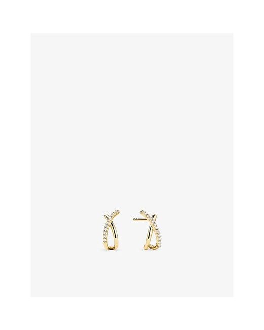 MEJURI Metallic X 14Ct- And 0.06Ct Pavé Diamond Stud Earrings