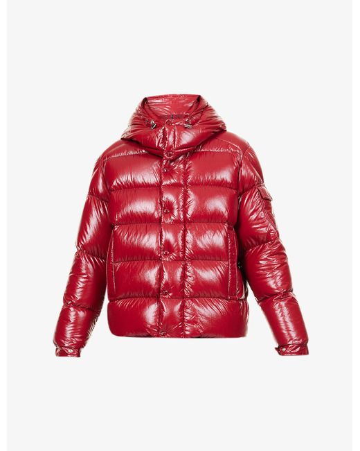 Moncler Maya 70 Boxy-fit Logo-appliqué Shell-down Jacket in Red for Men ...