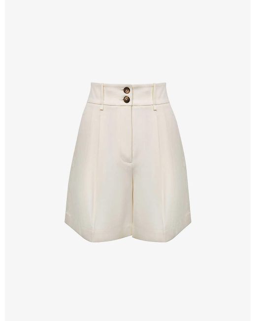 Reiss Ember Tailored High-rise Woven Shorts in White | Lyst