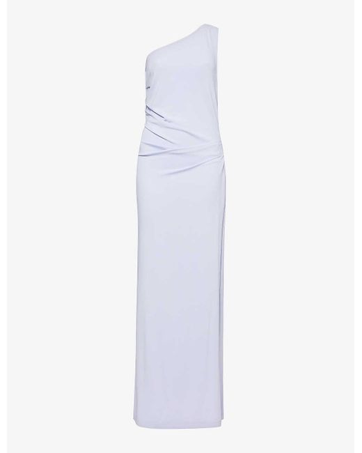 Viktoria & Woods White Mythology Asymmetric-neck Woven Maxi Dress