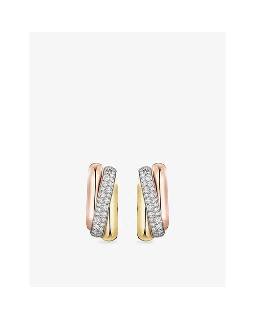 Cartier Metallic Trinity 18Ct- Rose- - And 0.49Ct Brilliant-Cut Diamond Cushion Earrings