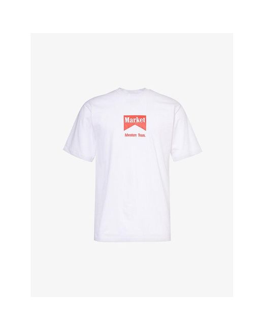 Market White Adventure Team Graphic-print Cotton-jersey T-shirt for men