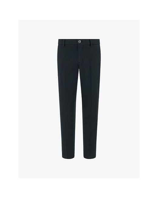 Boggi Blue Straight Regular-Fit Stretch Cotton-Blend Trousers for men