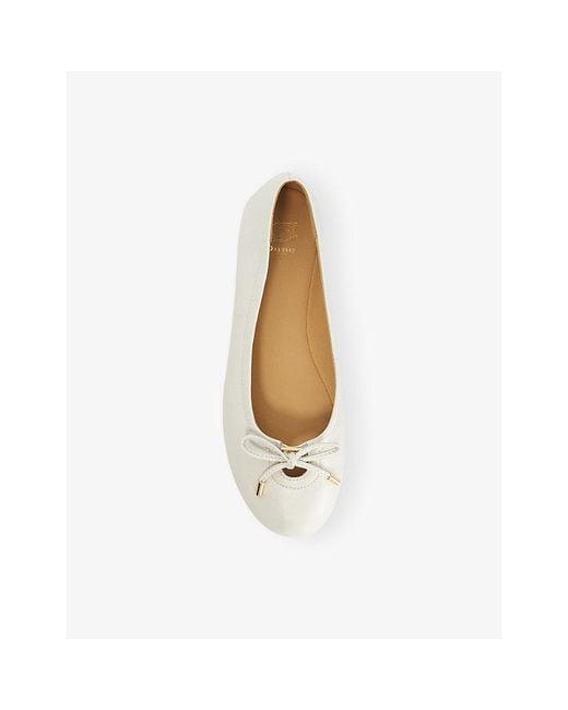 Dune Natural Hali Suede Ballet Flats