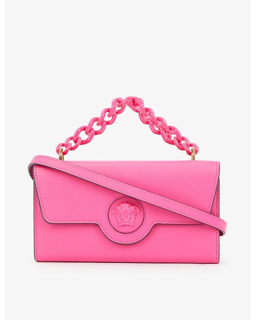 Versace La Medusa Leather Crossbody Bag in Pink Lyst Australia