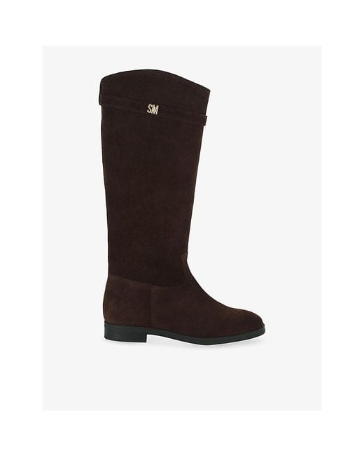 Steve Madden Brown Novi High-Leg Flat Suede Boots