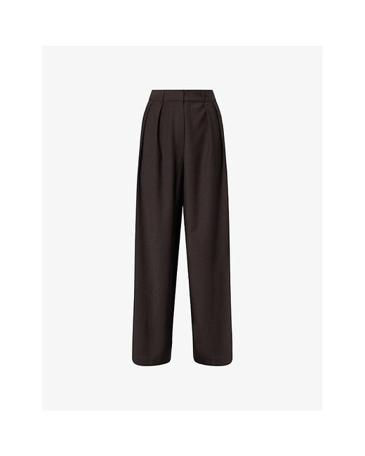 Frankie Shop Black Ripley Pleated Woven Trousers