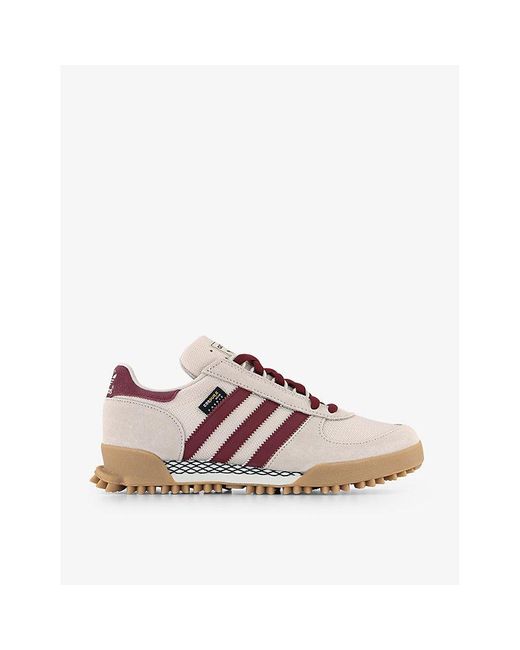 adidas Marathon Tr Suede And Mesh Low-top Trainers in Pink for Men | Lyst