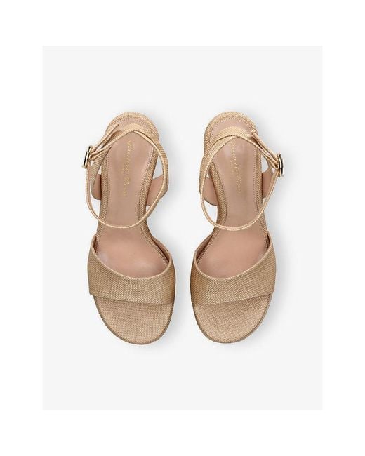 Gianvito Rossi Natural Virginie Raffia Platform Wedge Sandals