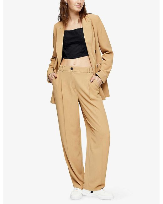 TOPSHOP Synthetic Camel Twill Suit Peg 