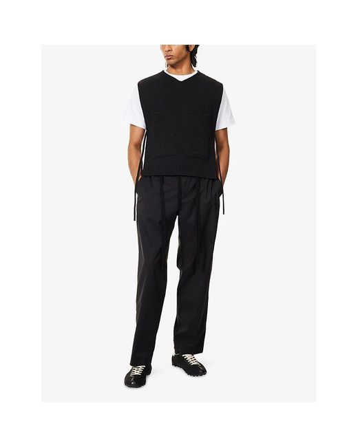 Craig Green Black Worker Elasticated-Waist Straight-Leg Woven Trousers for men