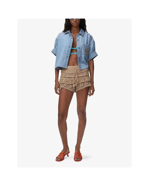 Loewe Blue X Paula's Ibiza Short-Sleeve Denim Shirt