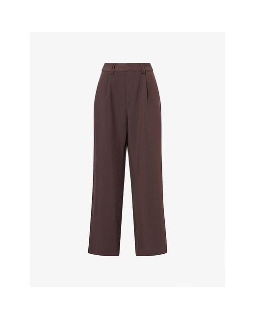 Dissh Brown Elle Wide-Leg Stretch-Woven Trousers