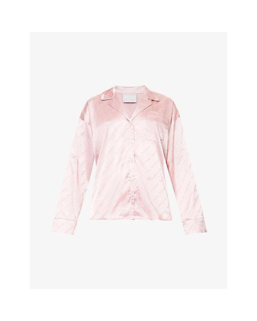 Juicy Couture Pink Paquita Logo-print Stretch-satin Pyjama Shirt