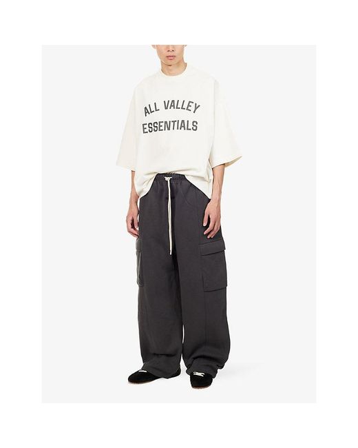 Fear Of God White Merch Text-Print Relaxed Cotton-Jersey T-Shirt for men