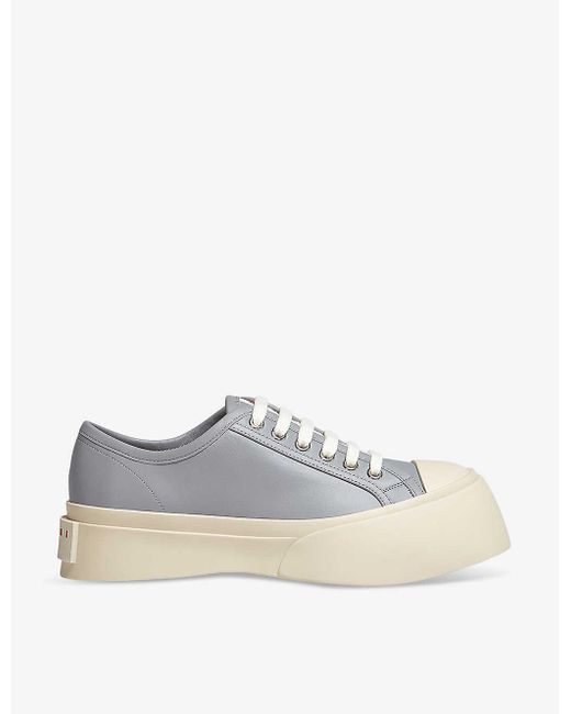 Marni White Pablo Platform-sole Leather Low-top Trainers