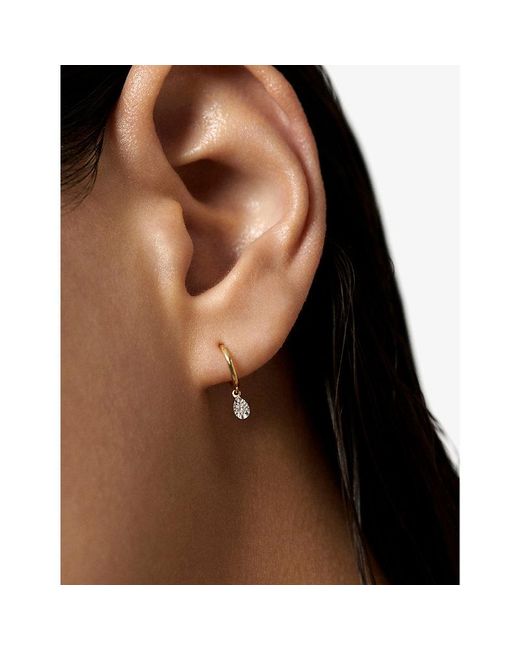 Monica Vinader Metallic Teardrop Mini 14Ct- And 0.0294Ct Lab-Grown Diamond Hoop Earrings
